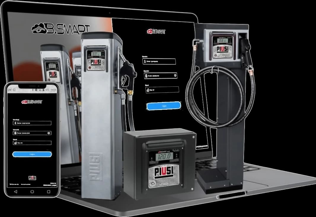 Ecosistema PIUSI B.SMART con software, aplicación y equipos de abastecimiento